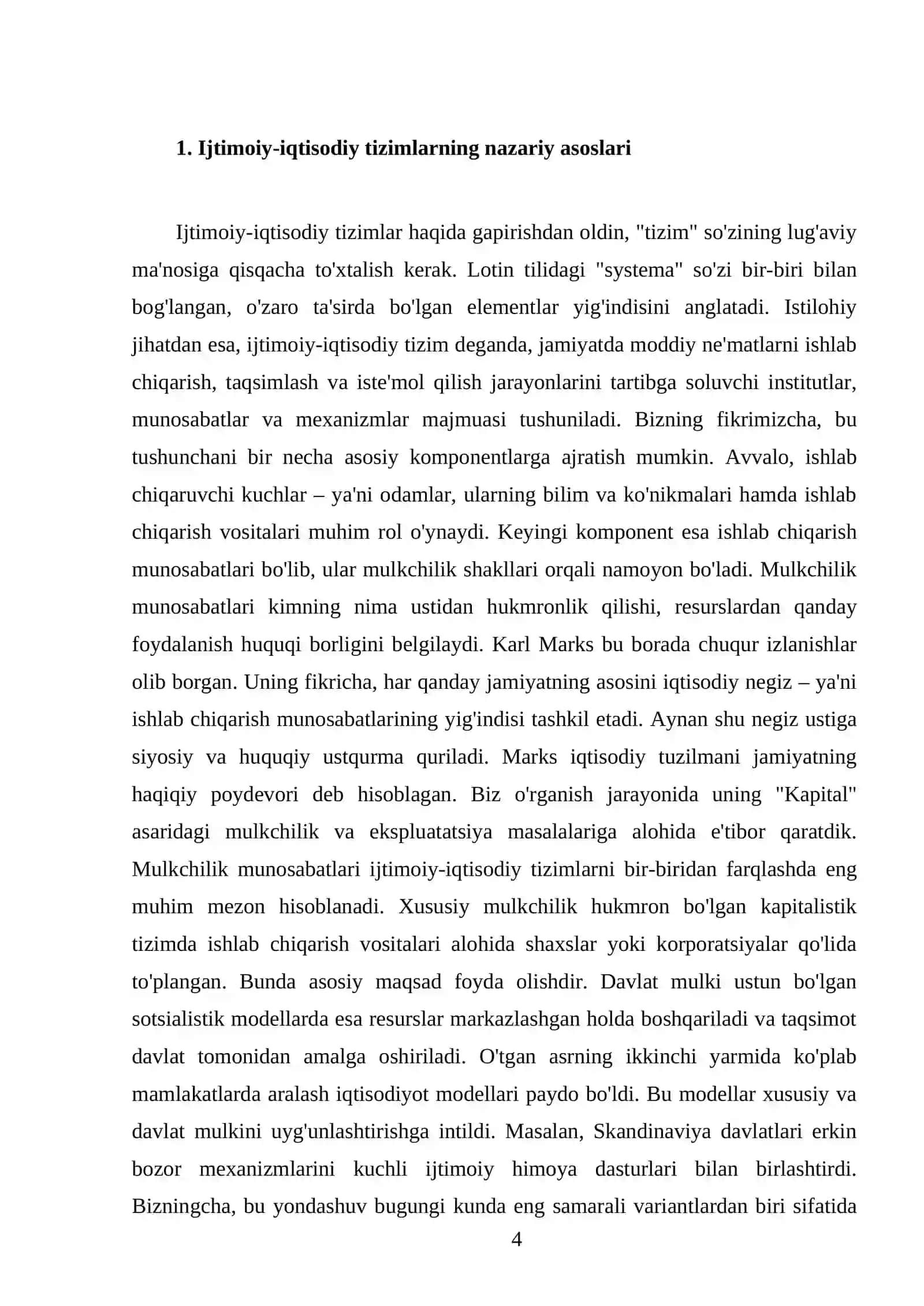 Ijtimoiy-iqtisodiy tizimlar va mulkchilik munosabatlari 4
