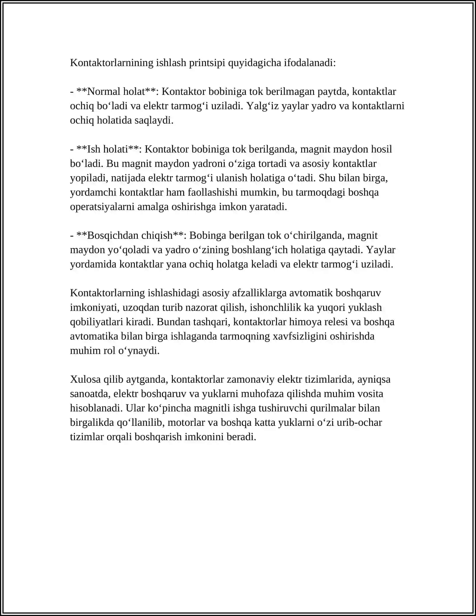 KONTAKTORLAR VA MAGNITLI ISHGA TUSHIRUVCHI QURILMALAR 4