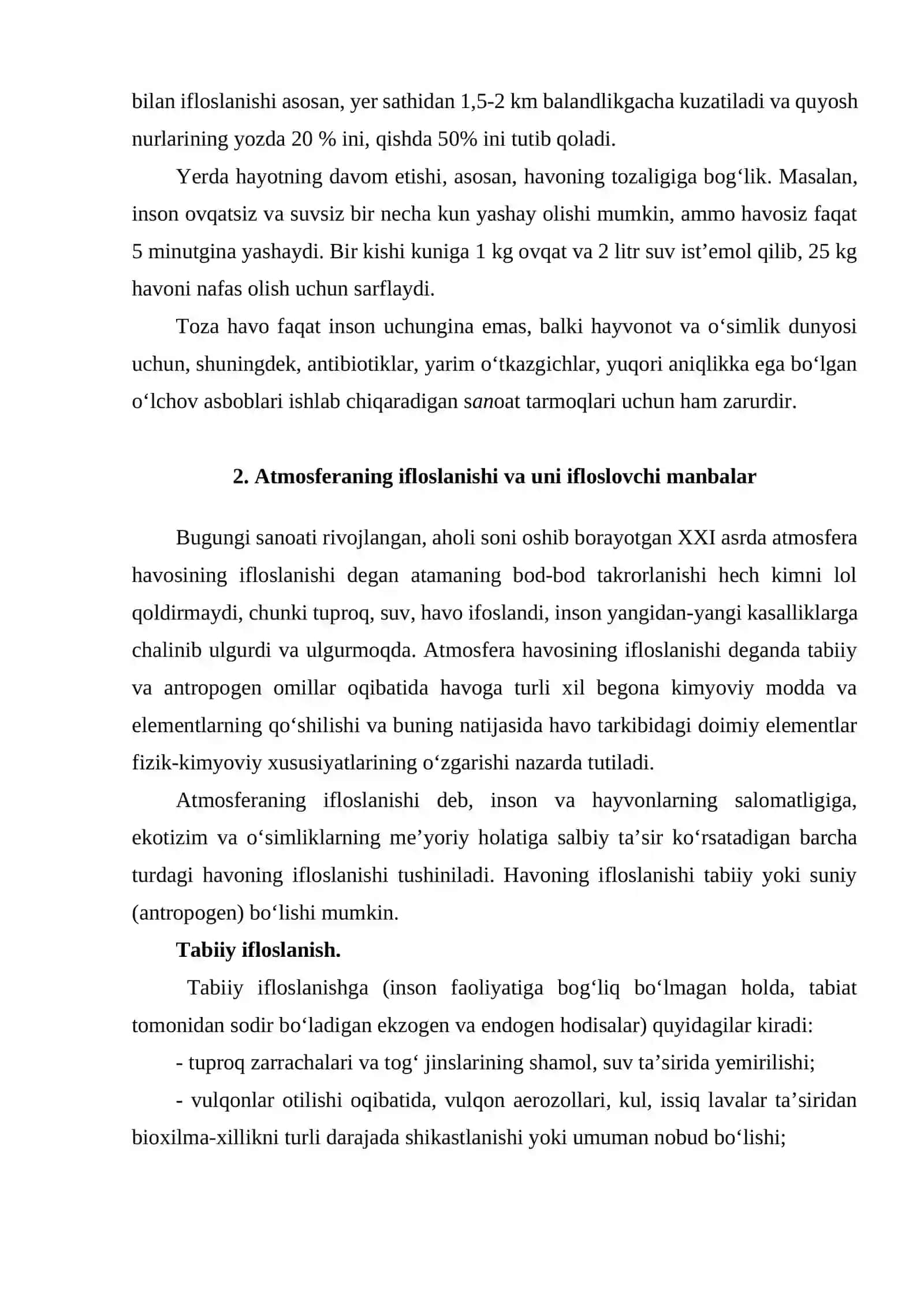 ATMOSFERA VA UNI MUHOFAZA QILISH 4