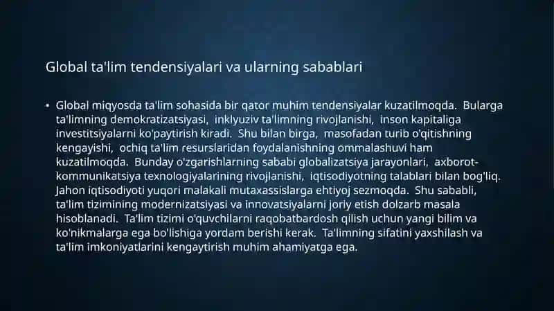 XXI asr jahon talim tizimidagi global tendensiyalar 4