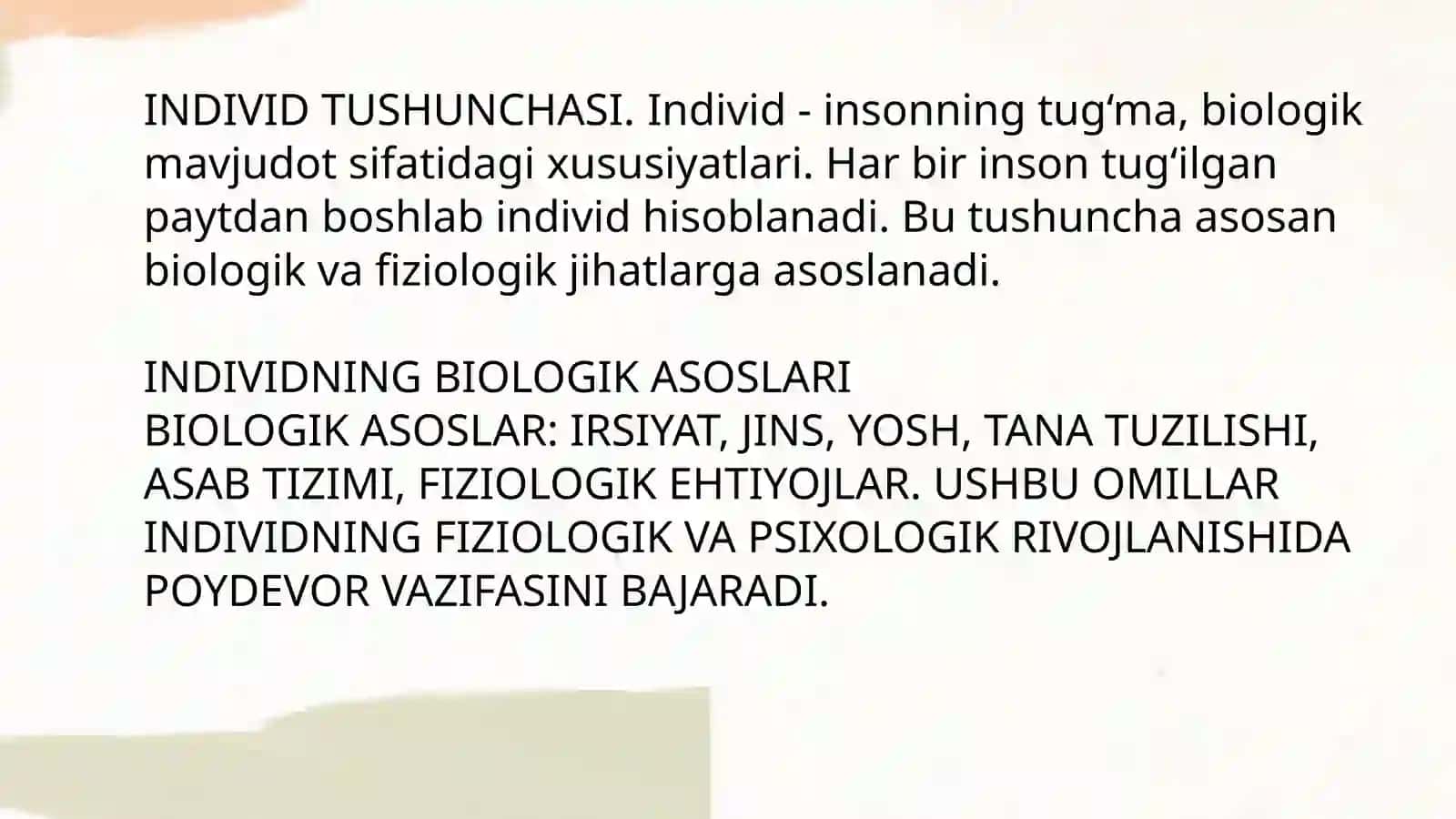Shaxs va Individuallik 4