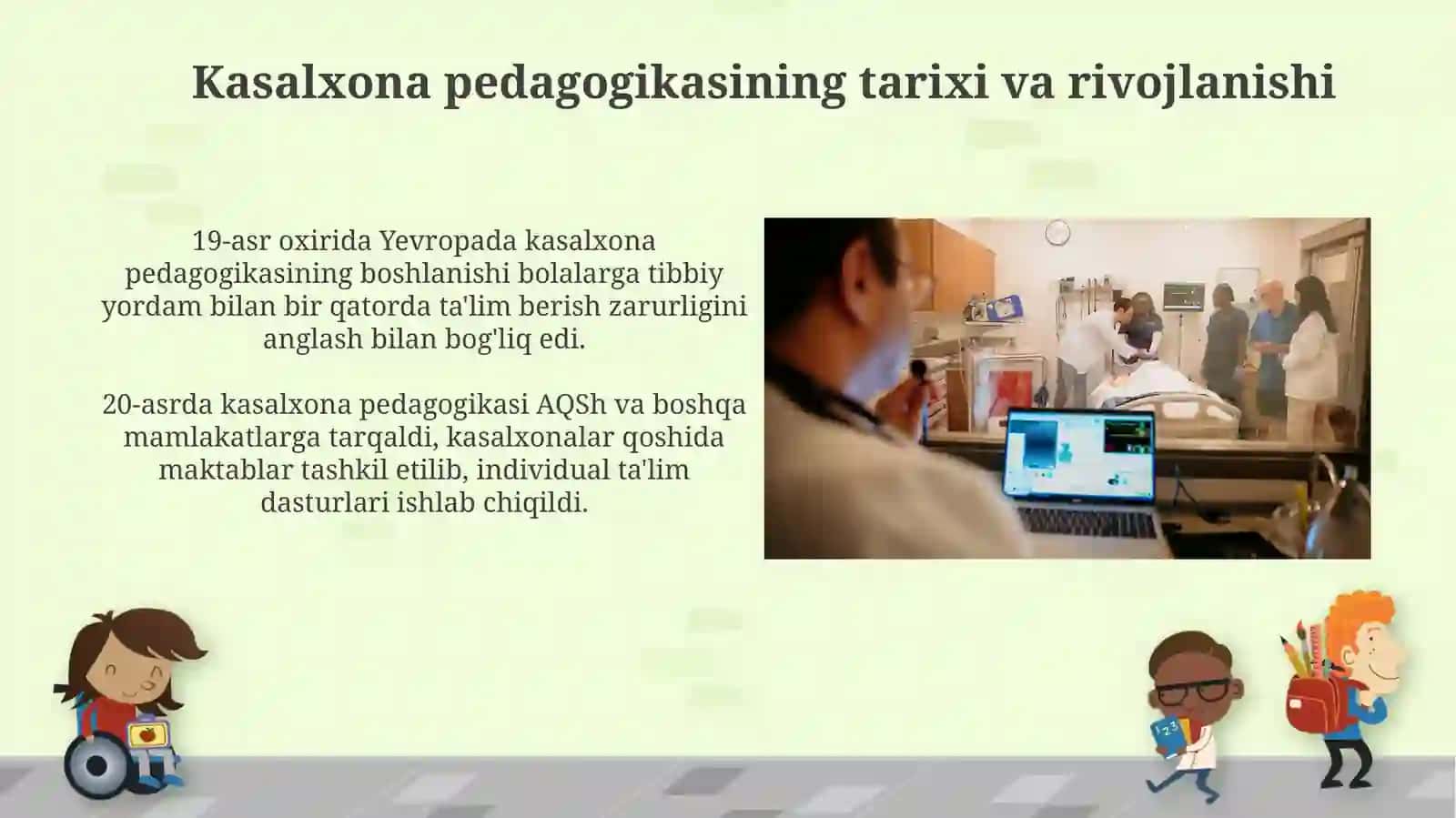 Turli yo'nalishdagi ilmiy tadqiqotlarda gospital pedagogika muammolarini o'rganish 4