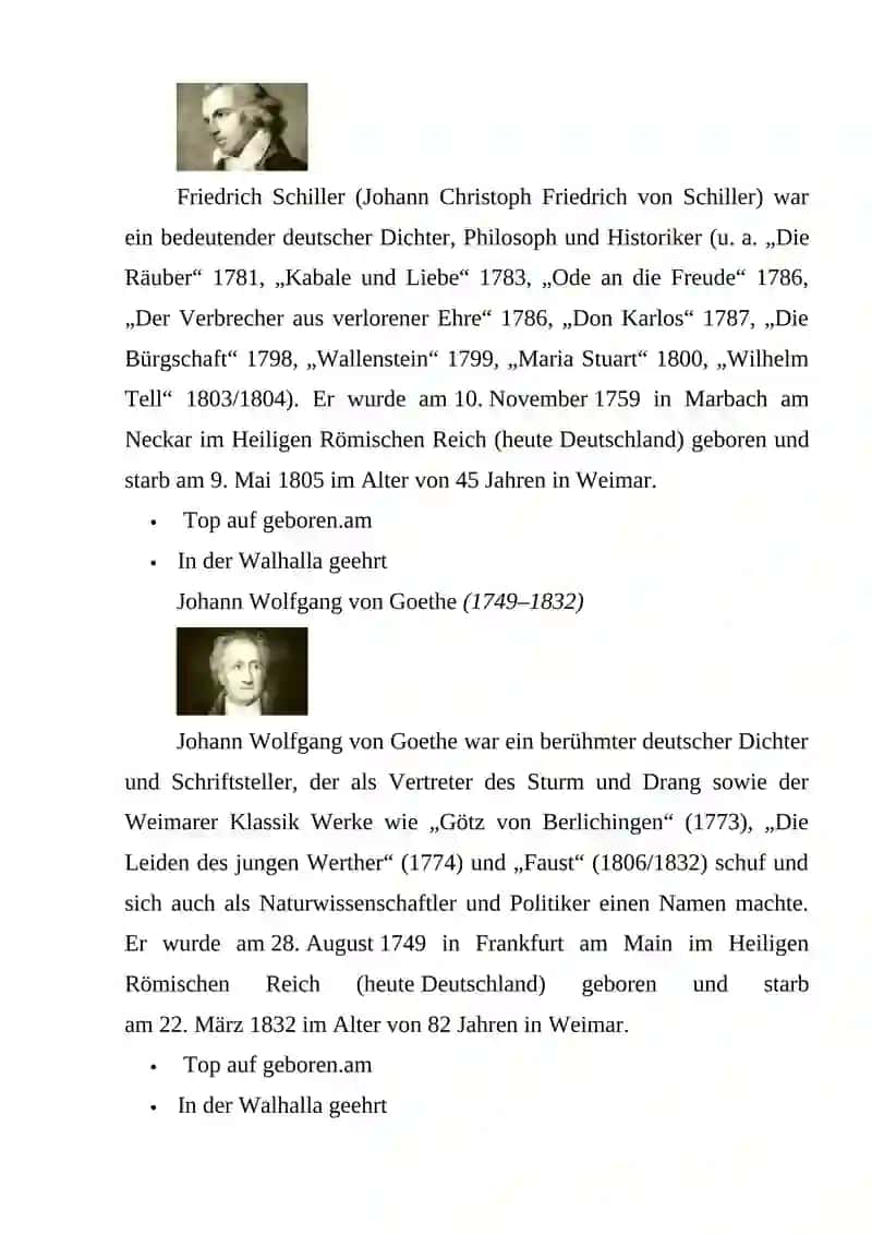 Die berühmte Dichter von Deutsch 4