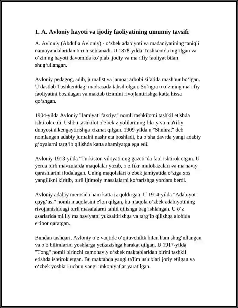 A.AVLONIY IJODI, SHEʼRIYATI, HIKOYA VA DRAMALARI TAHLILI 4