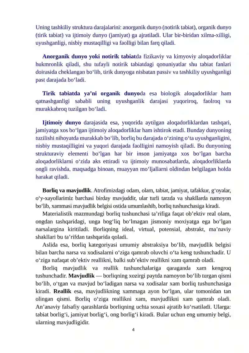 Borliq (ontologiya) va rivojlanish falsafasi 4