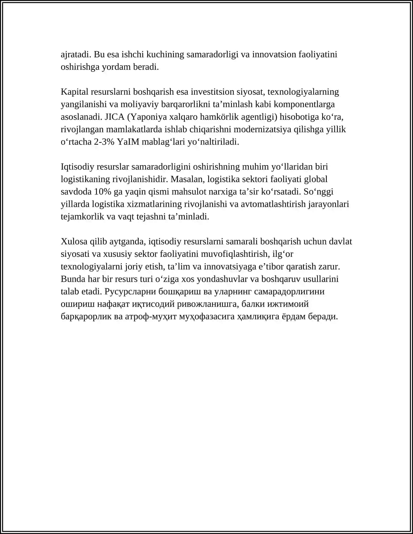 TADBIRKORLIK MASYLYATI ( IQTISODIYOT NAZARIYASI) 4