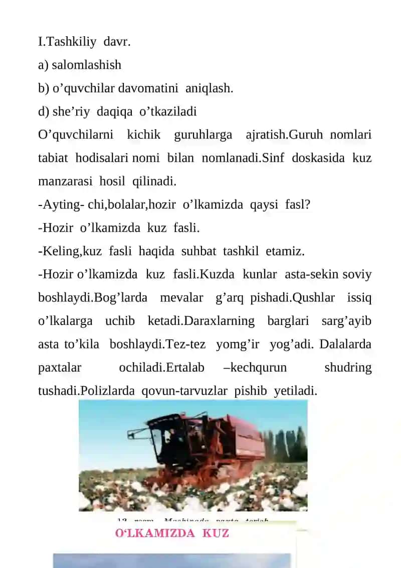 Yil fasllari dars ishlanmasi 4