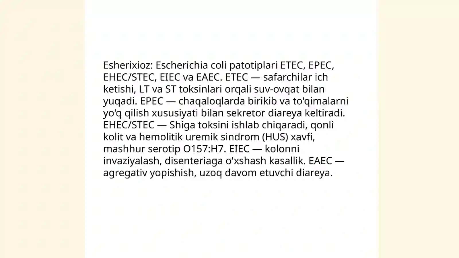 Ichak yuqumli kasallik qo'zg'atuvchilari, esherixioz va iersiniyalar 4