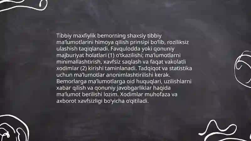 Fuqorolarga tibbiy yordam koʻrsatishning etik jihatlari 4