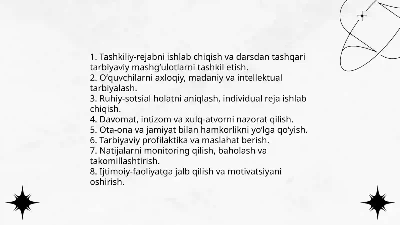 Sinf rahbarining maktabdagi tarbiyaviy ishlar tizimida faoliyati 4