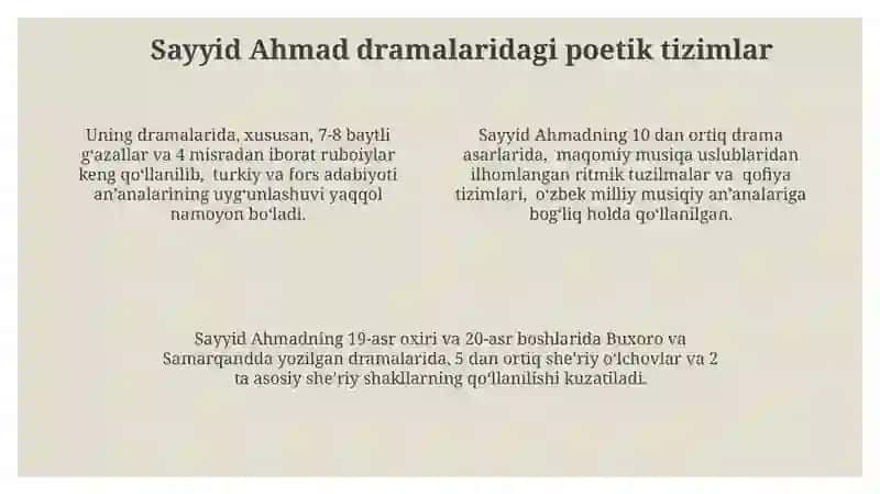 Sharq va gʻarb sheriyatida sheriy tizmlar shekispir Behbudiy Sayid Ahmad dramalari tahlili 4