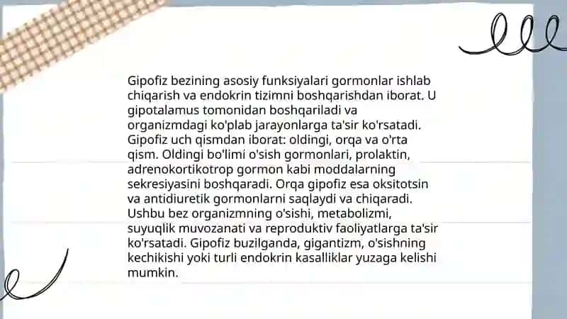 Gipotalamo gipofizar tizim faoliyati va ahamiyati 4