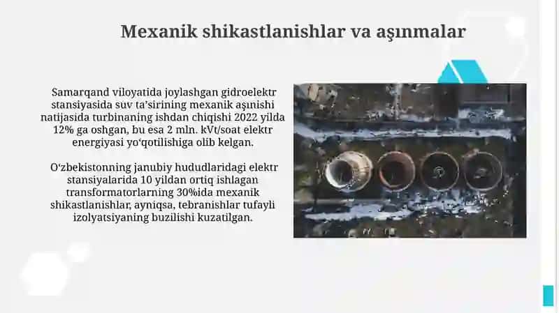 Elektr ta’minoti tizimida energetik uskunalarning ishdan chiqishi sabablari 4