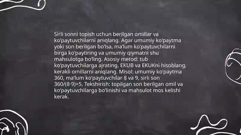 Koʻpaytirish va boʻlishga oid mantiqiy topshiriqlar 4