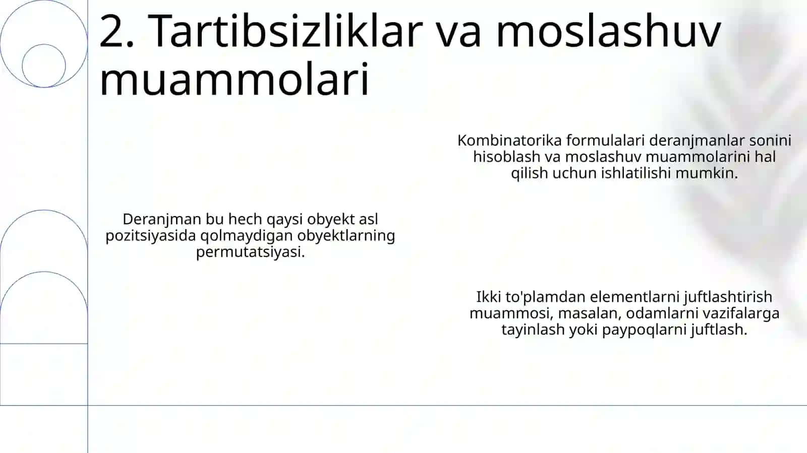 Kombinatorika mavzusidagi formulalar yordamida misollar 4