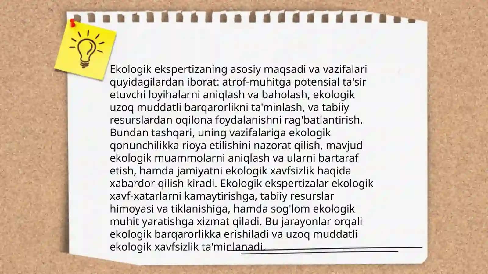Ekologik ekspertiza qonun hujjatlar, ekologik ekspertiza maqsadlari 4