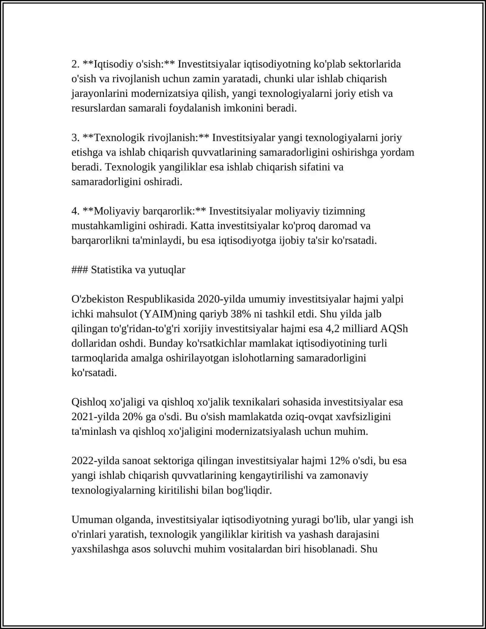 INVESTITSIYA MOHIYATI, IQTISODIY MAZMUNI VA TURLARI 4