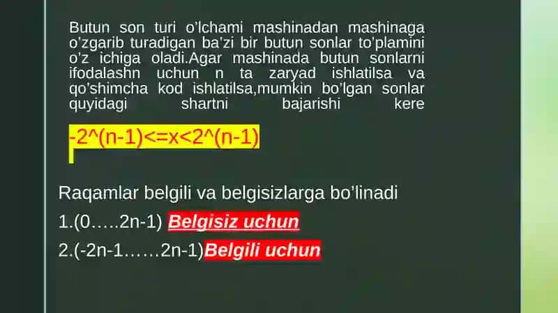 Dasturlash tizimlarida ma’lumot turlarini taqdim etish 4