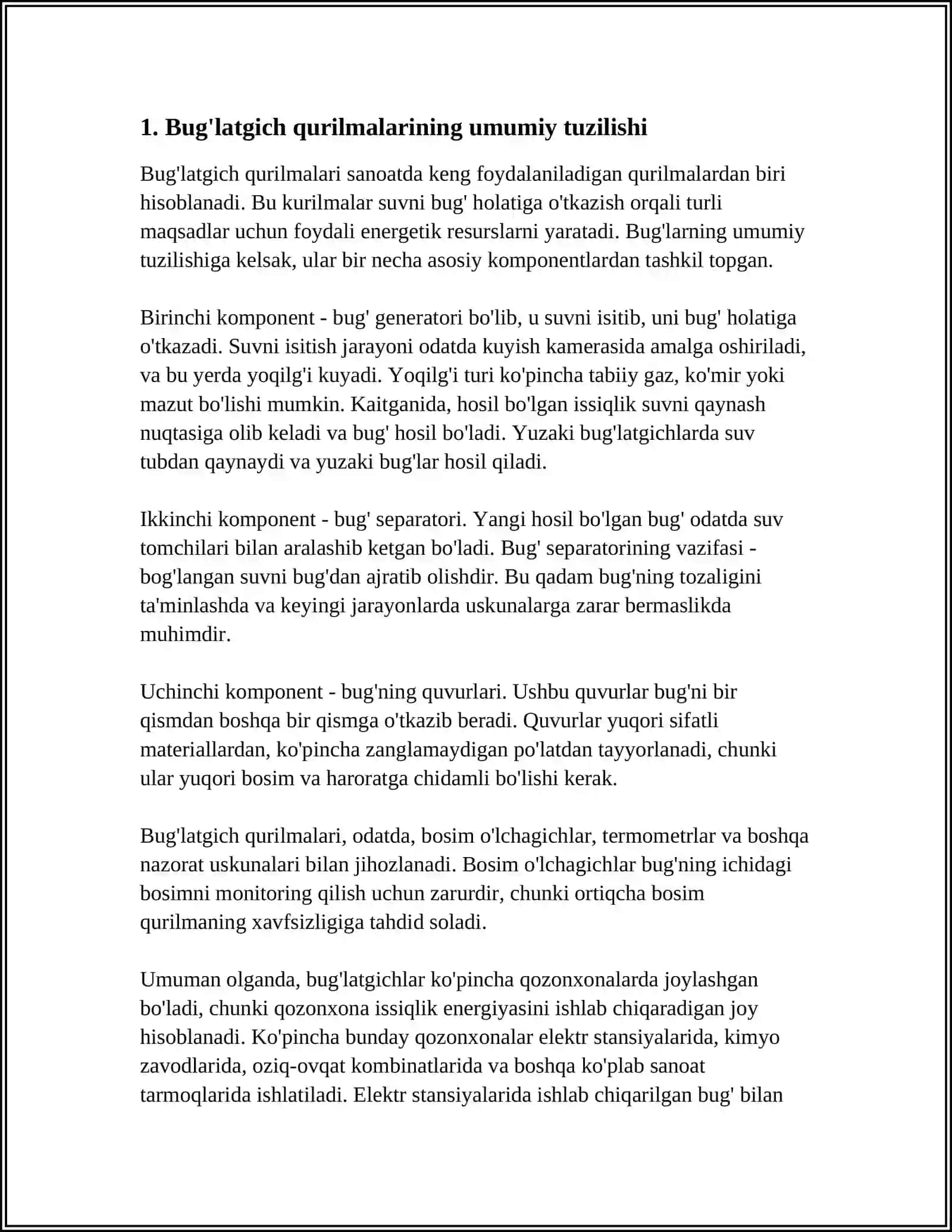 BUG'LATGICH QURILMALARINING SXEMASINI ISHLATISH QONUNYATLARINI VA O'RNATILISH HOLATLARINI O'RGANISH 4