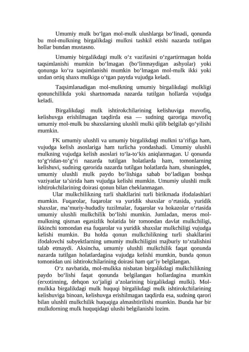 Umumiy mulk huquqi tushunchasi va turlari 4