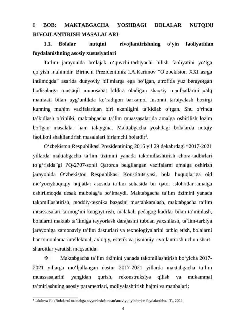 MAKTABGACHA TARBIYA MUASSASASIDA TEVARAK-ATROFNI BILISH JARAYONIDA BOLALAR NUTQINI RIVOJLANTIRISH MASALALARI 4