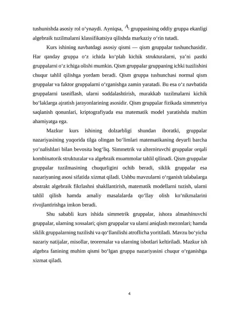 Simmetrik va ishora almashinuvchi gruppalar 4