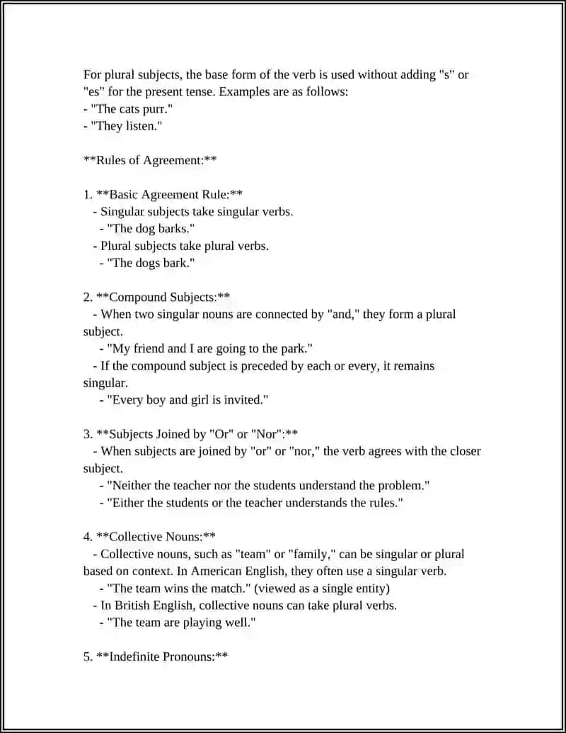 Singular vs. Plural Subjects in English 4