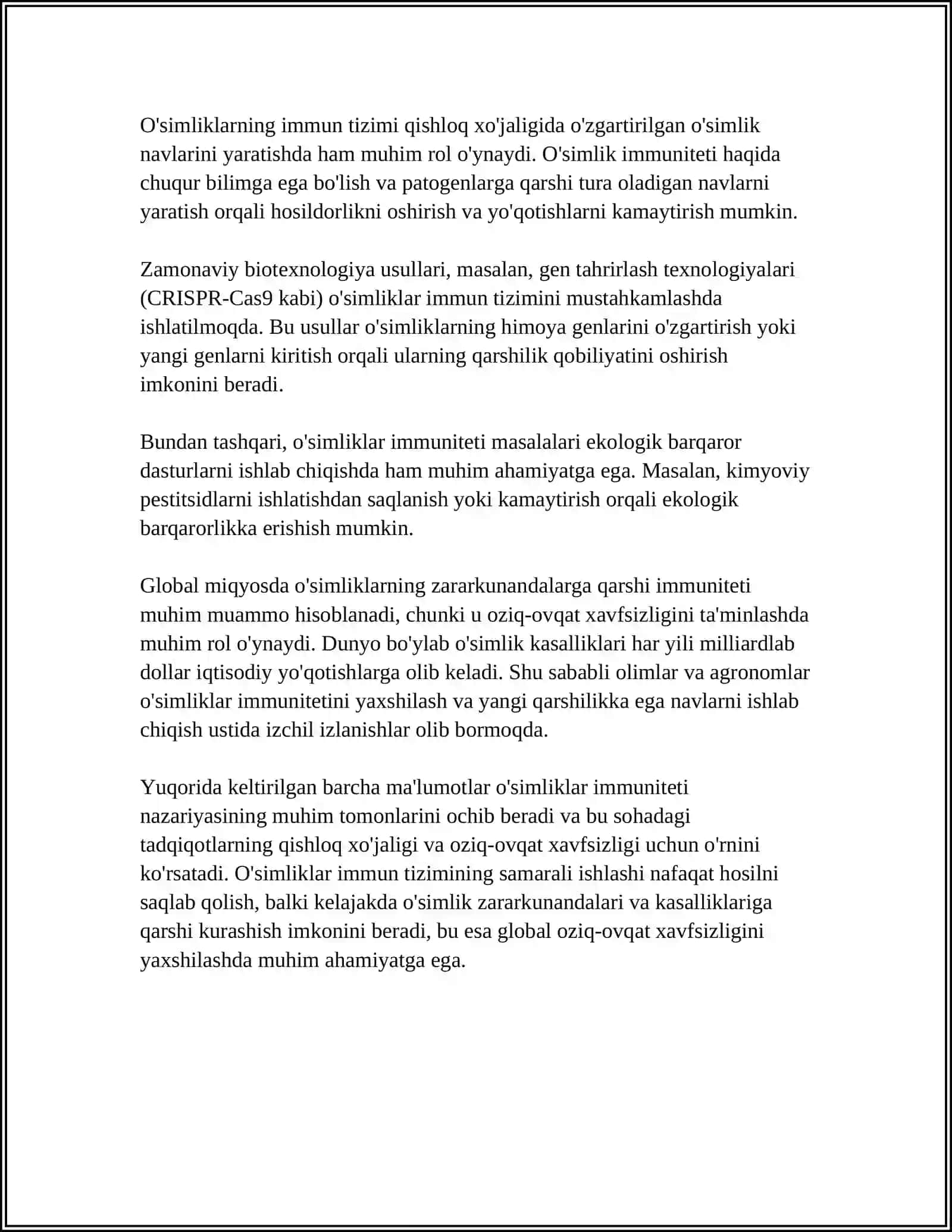 RESPUBLIKA OLIMLARINING OʻSIMLIKLAR IMMUNITETI FANI RIVOJLANISHIGA QOʻSHGAN HISSASI 4