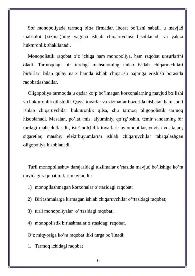 Raqobatning asosiy shakllari va usullari 4