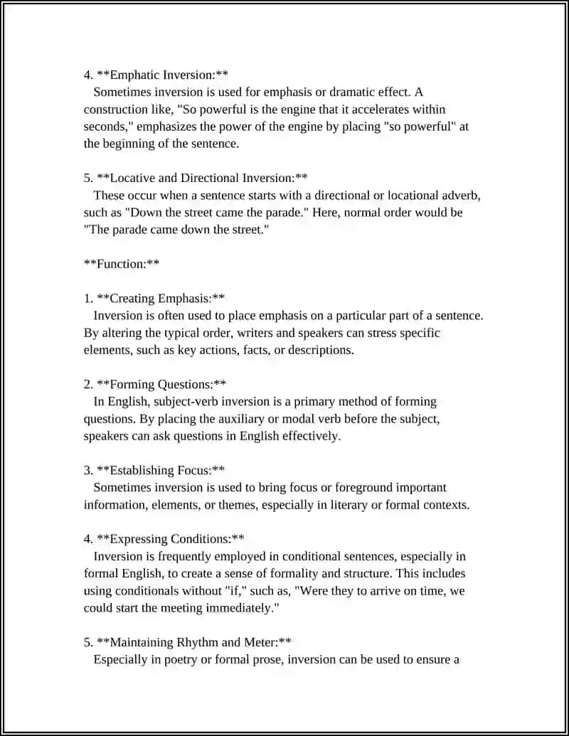Theme: The actual division of the sentence structure: Syntactic inversion 4