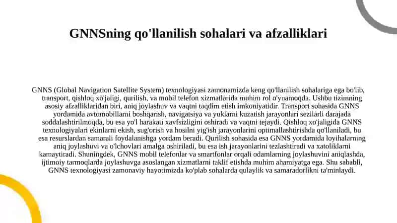 GNNS (GNSYT)lar haqida tushuncha 4