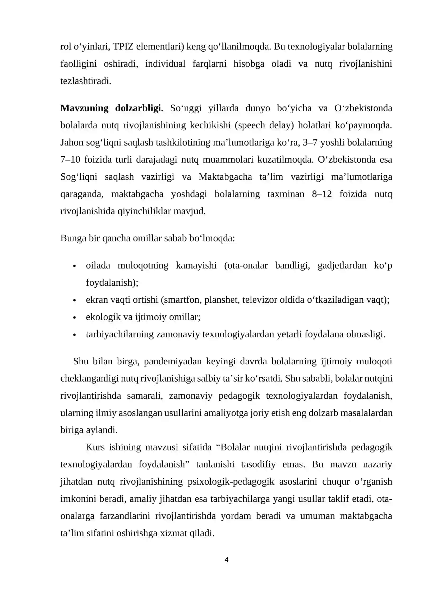 MAKTABGACHA YOSHDAGI BOLALAR NUTQINI RIVOJLANTIRISHDA ZAMONAVIY PEDAGOGIK TEXNOLOGIYALARDAN FOYDALANISH 4