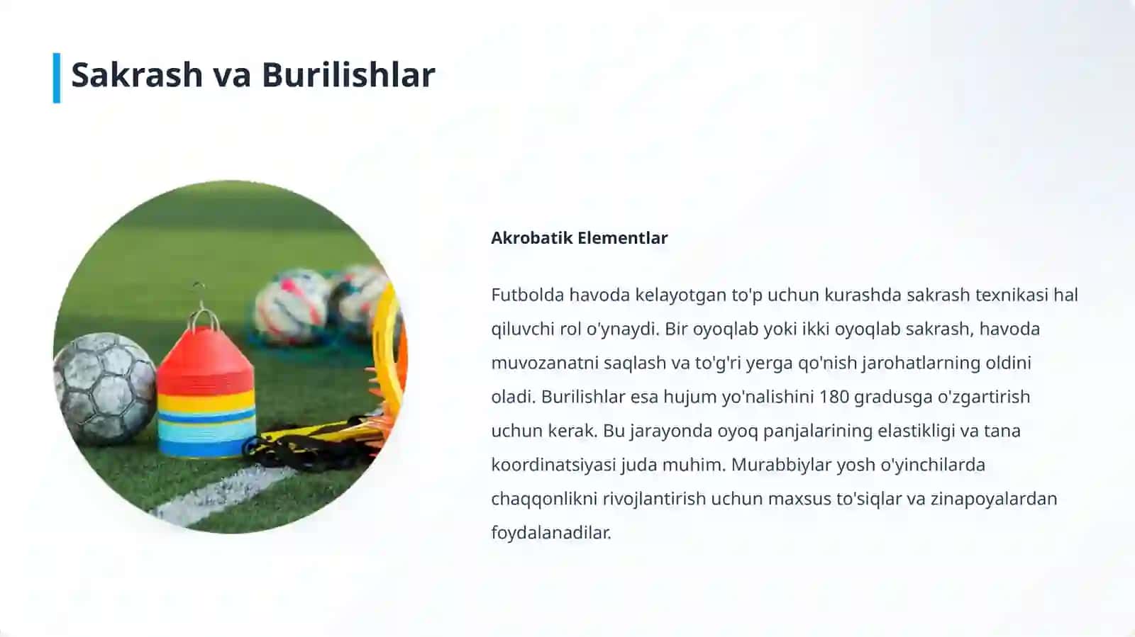 Futbol O'yinida xarakatlanish va to’pni boshqarish Texnikani O'rgatish 4