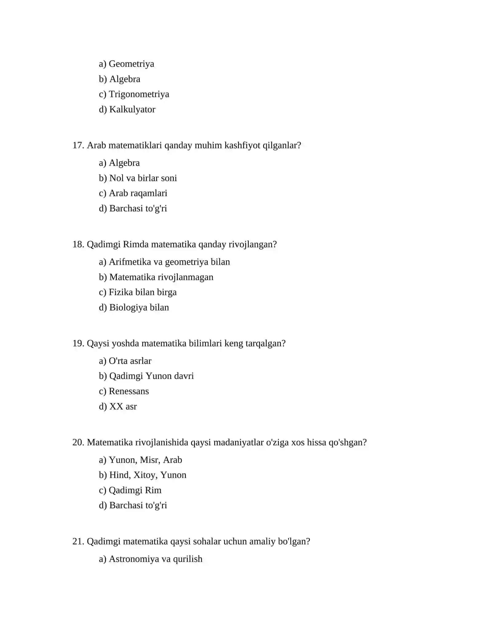Matematikaning dastlabki rivojlanishi 4