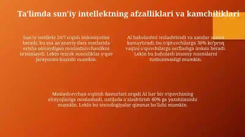 Sun'iy intelekt va ulardan taʼlim sohasida foydalanish 4