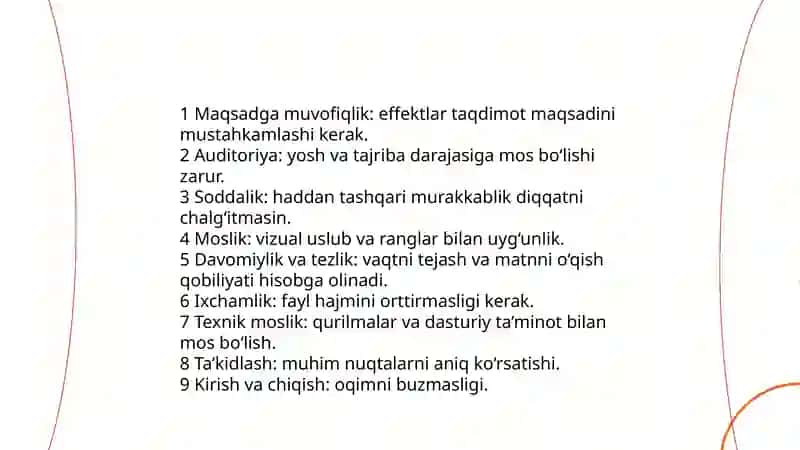 Annimatsiya effektlari.Taqdimot namoyishini boshqarish 4