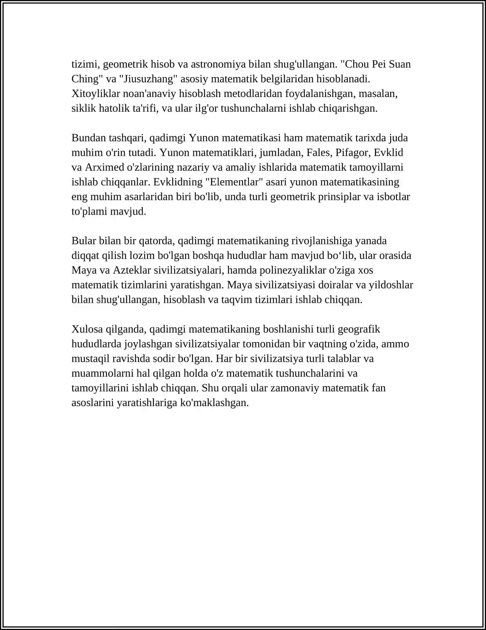Qadimgi matematikaning boshlanishi 4