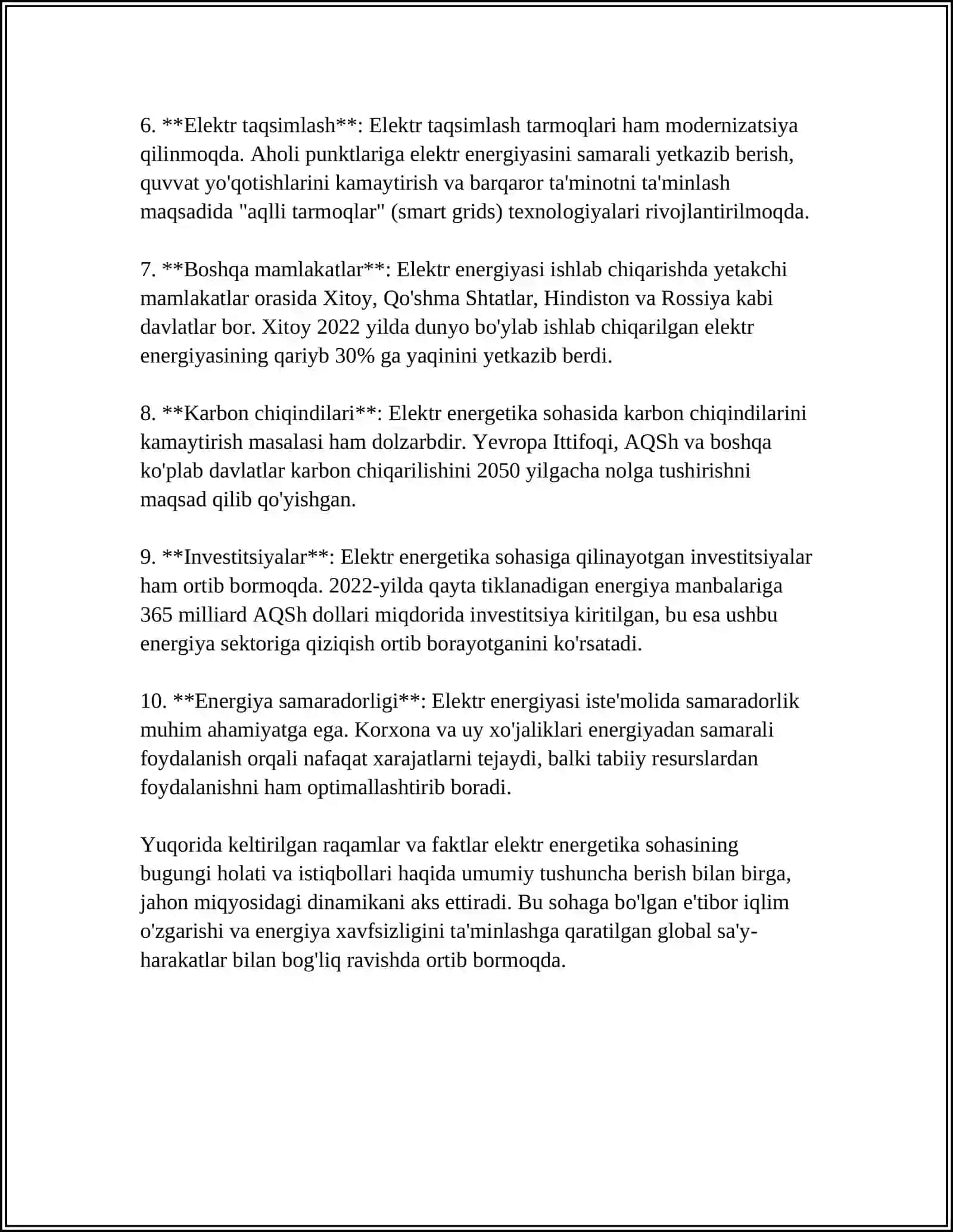 O'ZBEKISTON ELEKTR ENERGETIK SOHASINING RIVOJLANISH ISTIQBOLLARI 4
