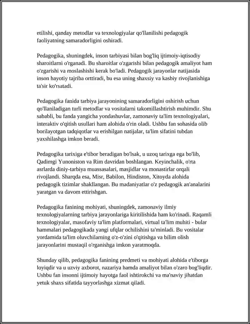 PEDAGOGIKA FANI PREDMETI VA VAZIFALARI 4