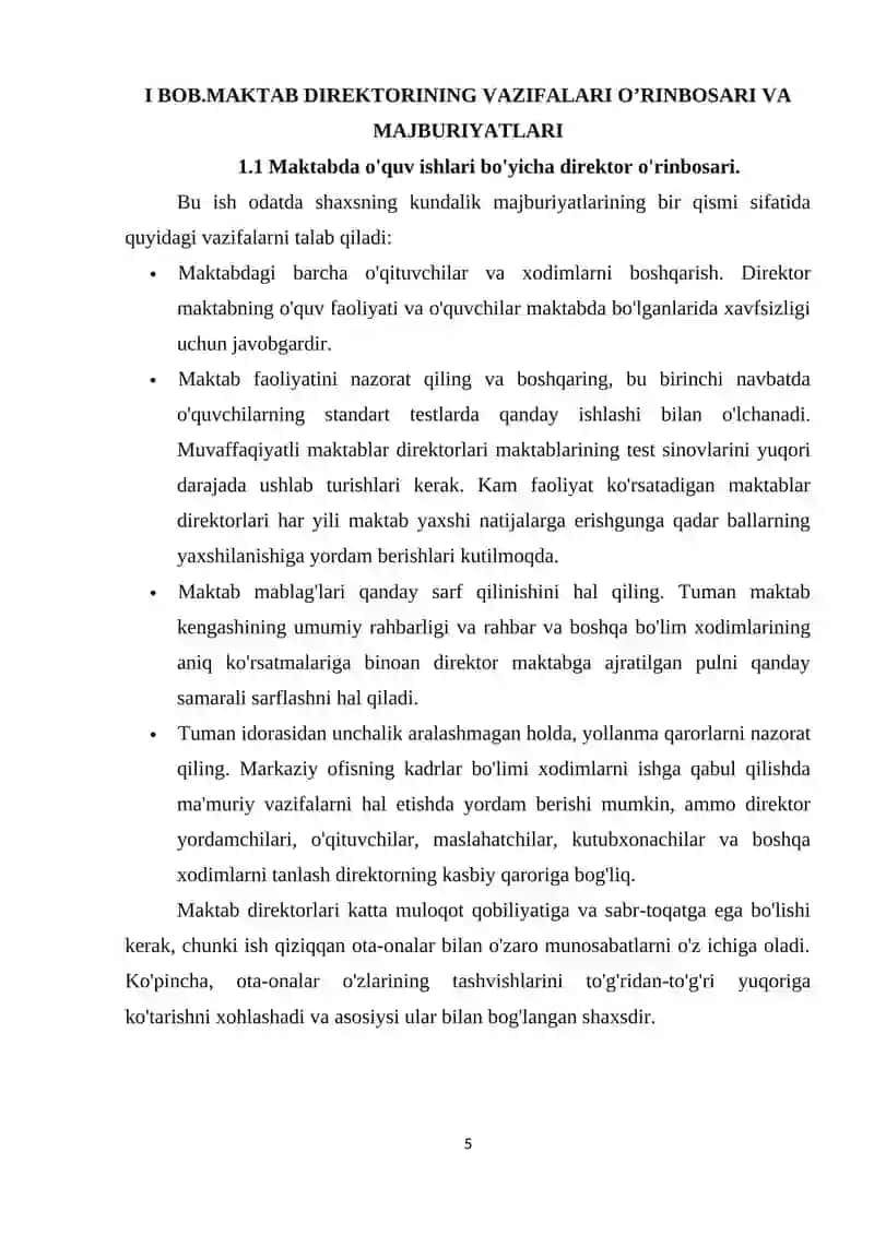 MAKTABNING O‘QUV ISHLARI BO‘YICHA DIREKTOR O‘RINBOSARINING VAZIFALARI 4