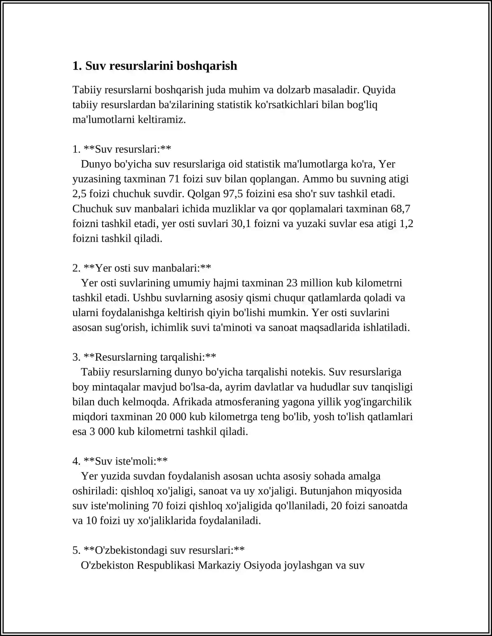 TABIIY RESURSLARDAN OQILONA FOYDALANISH VA ULARNI MUHOFAZA QILISH CHORA-TADBIRLARI 4
