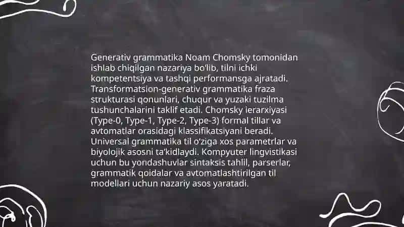 Lisoniy tadqiqotlarga xos paradigmalar. Kompyuter lingvistikasi 4