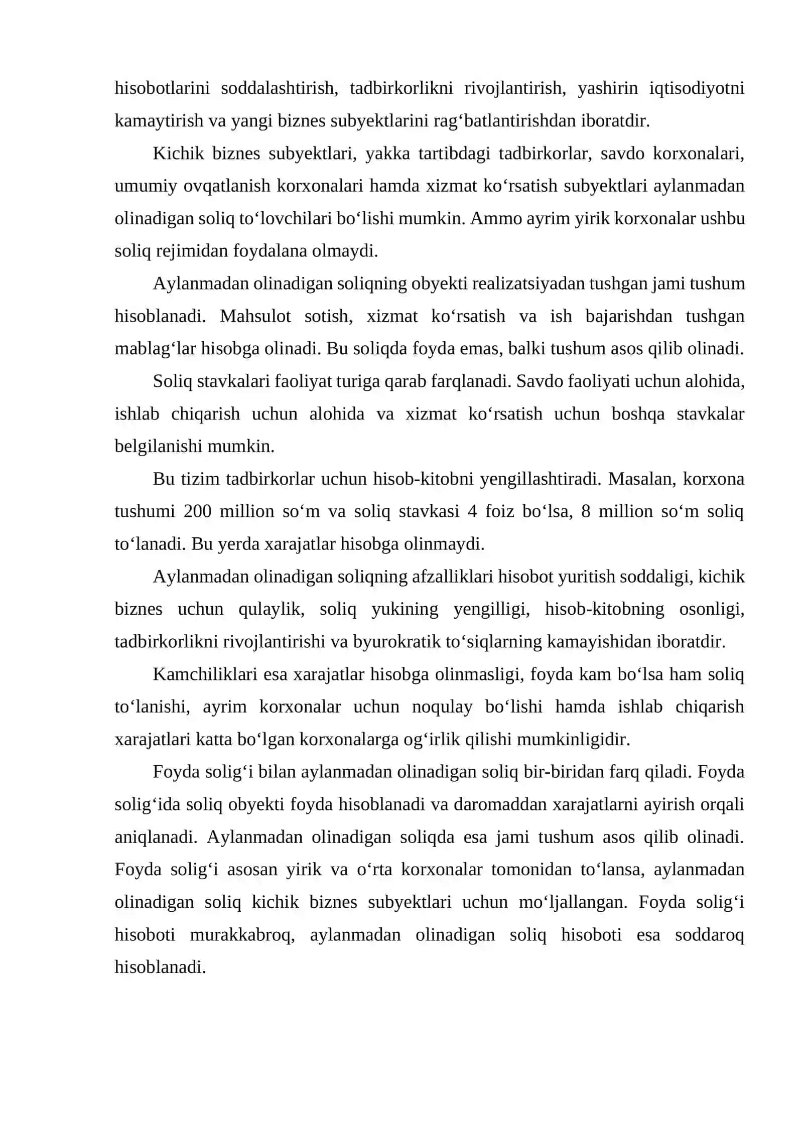 FOYDA SOLIG'I. AYLANMADAN OLINADIGAN SOLIG‘ 4