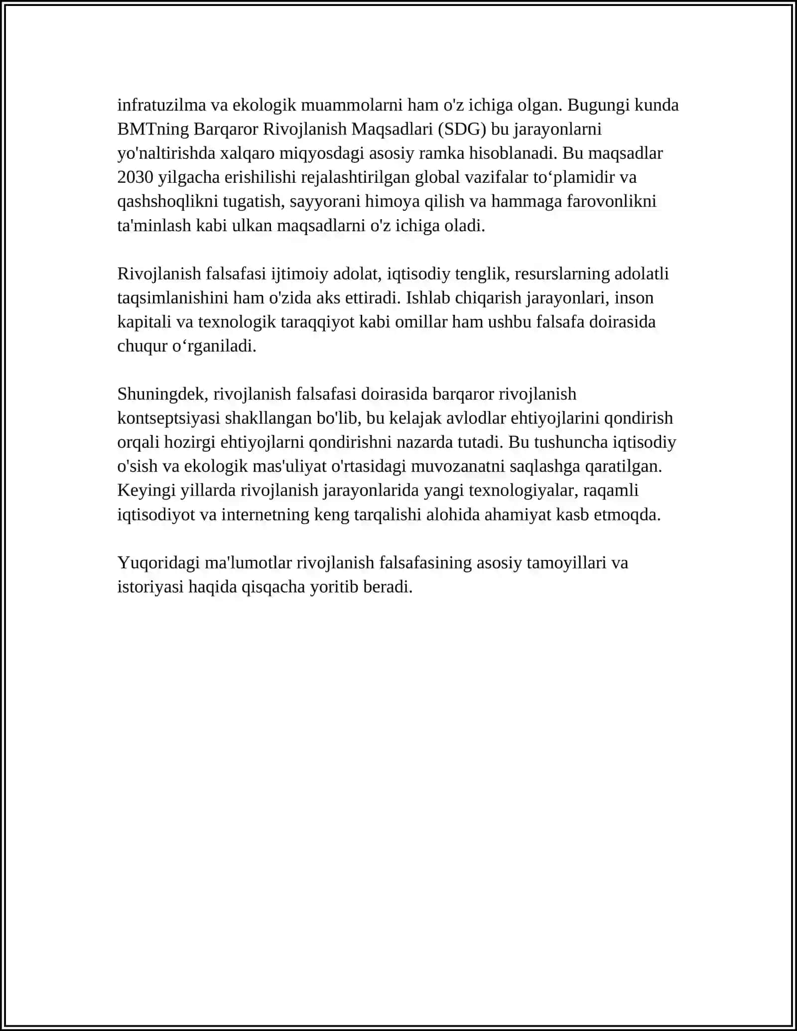 Rivojlanish Falsafasi 4