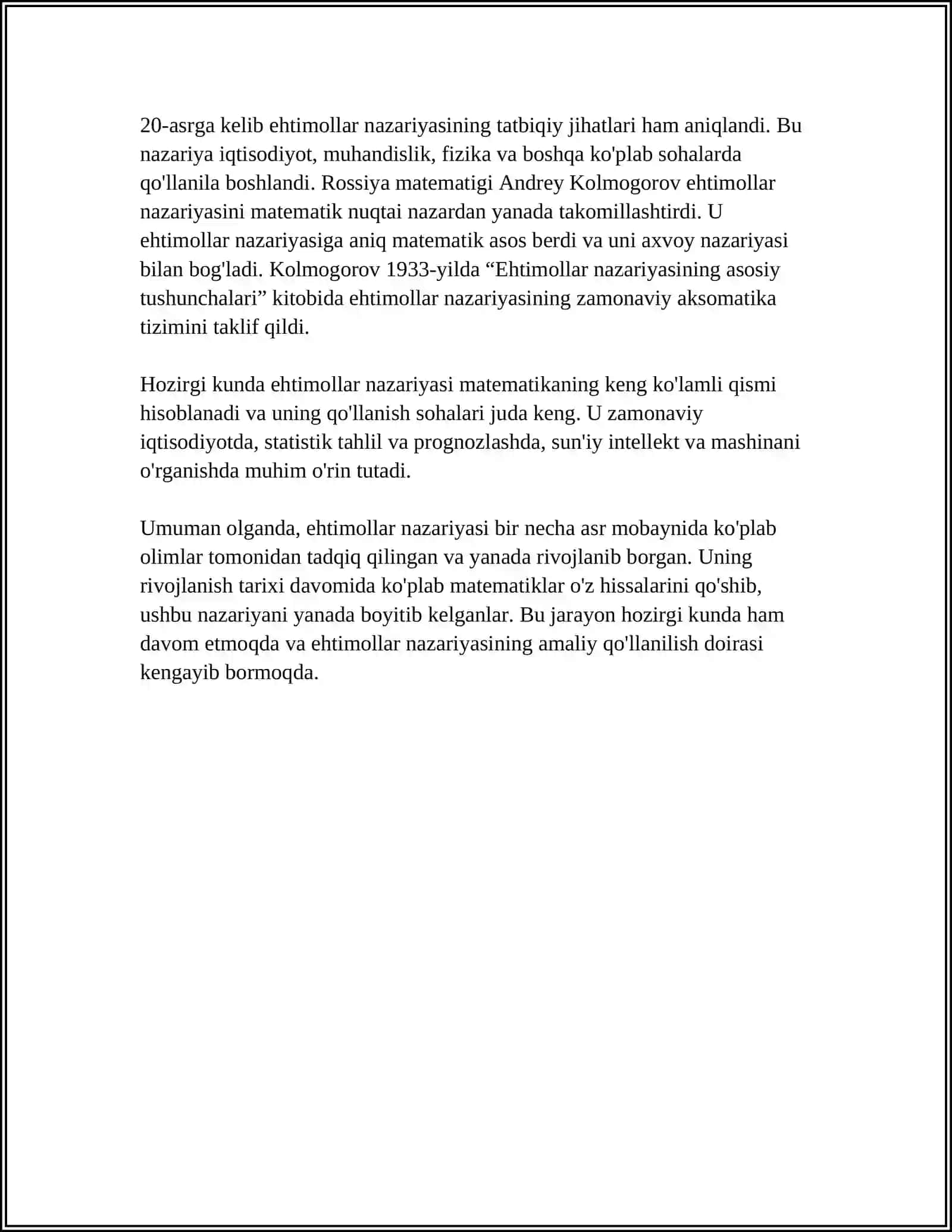EHTIMOLLAR NAZARIYASI VA MATEMATIK STATISTIKA FANIDAN TARIXIY MA'LUMOTLAR 4