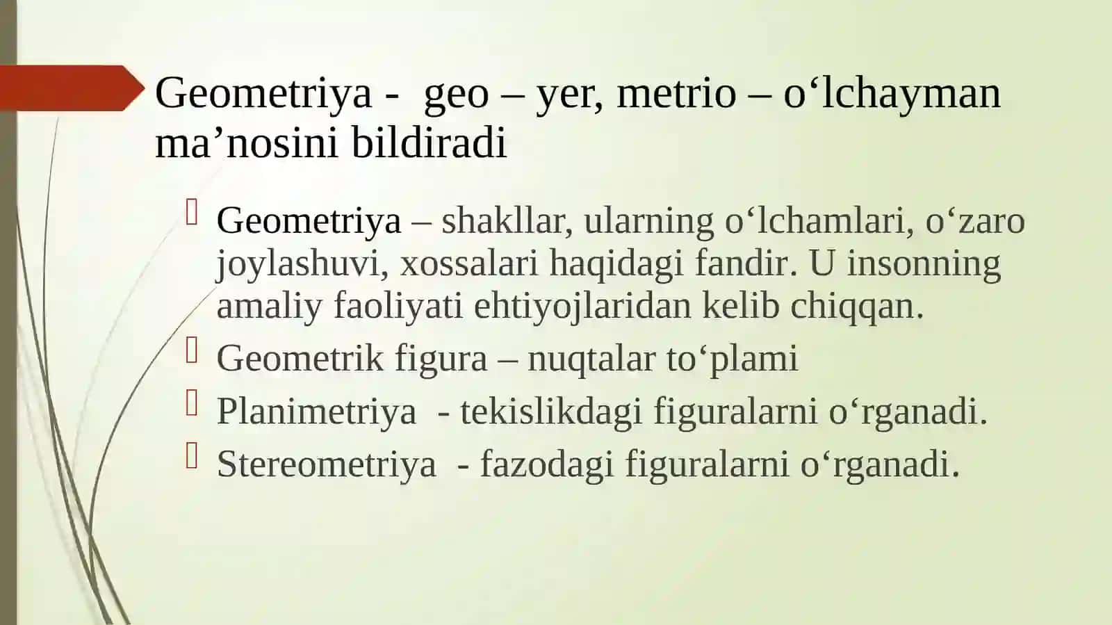 Geometriya elementlari: planimetriya 4