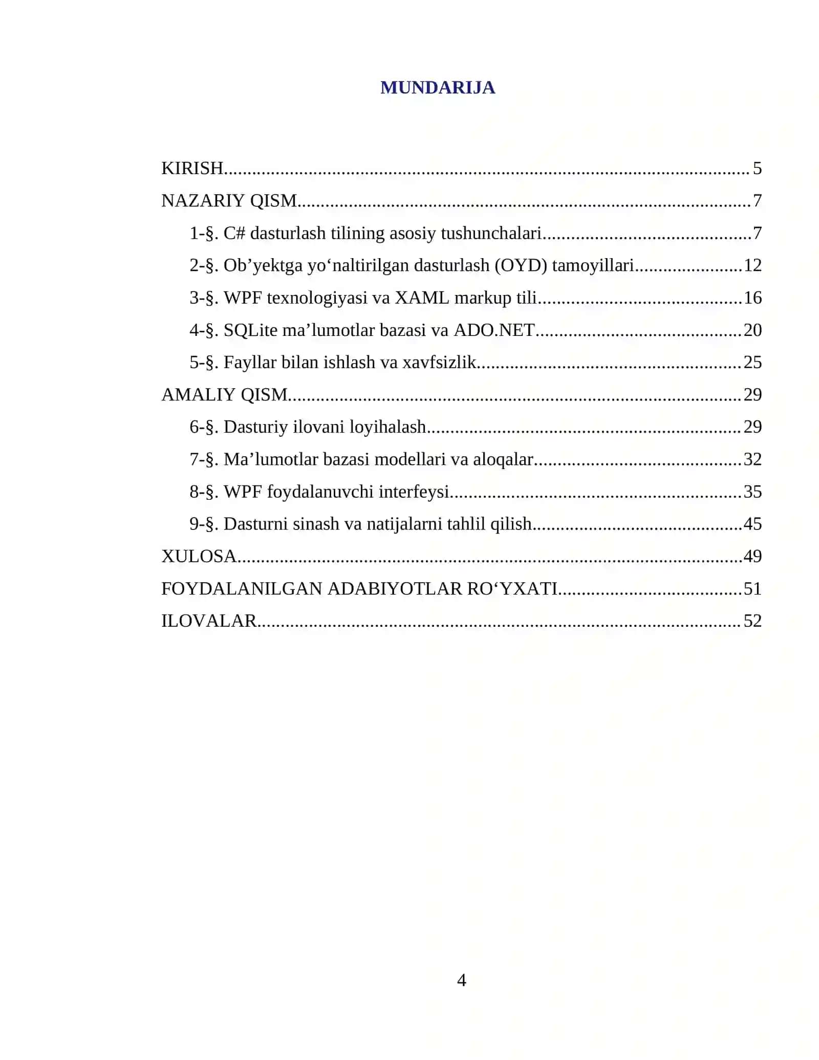 Talabalar kurs ishi va BMI larini ro‘yxatga olish tizimi 4