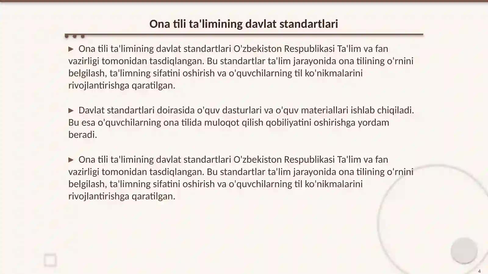 Ona tili ta'limi uchun qonuniy asoslar 4