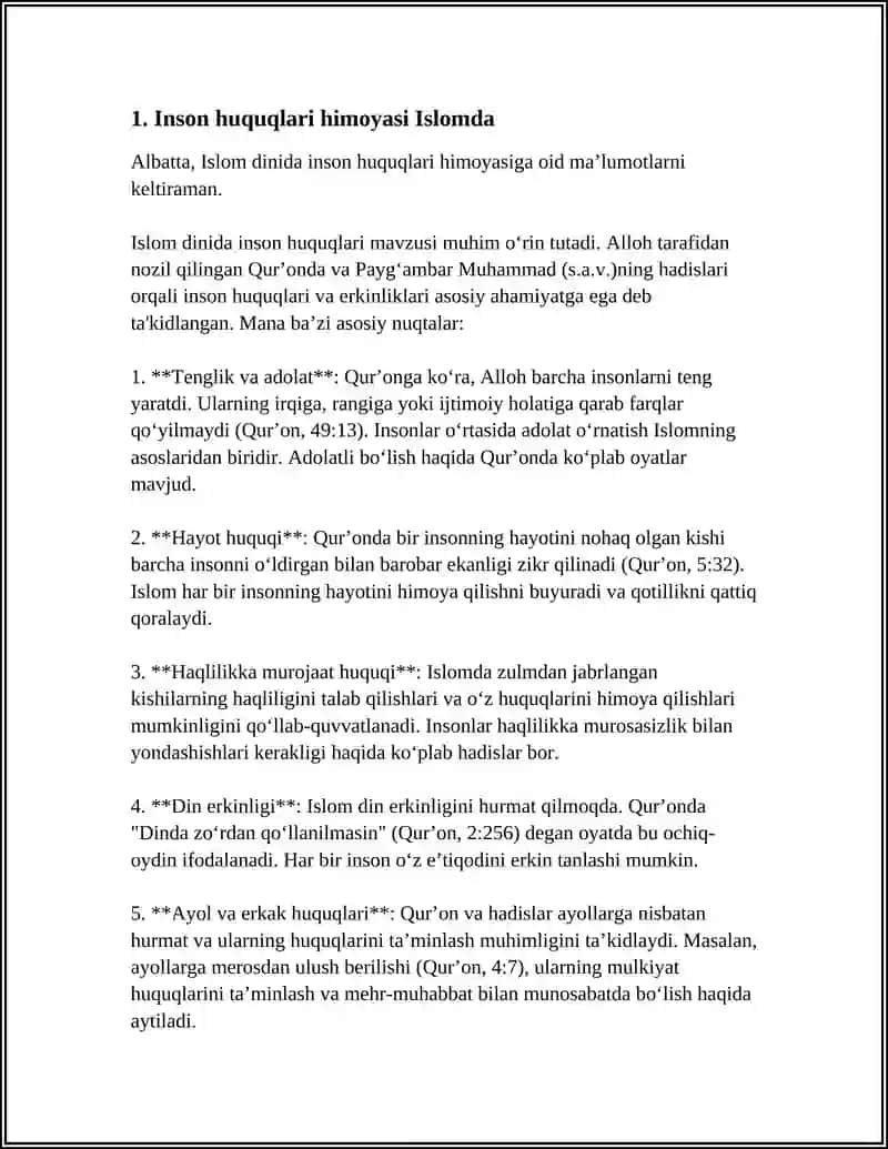ABDURAUF FITRATNING MUXTASAR ISLOM TARIXI RISOLASI BUYICHA ISLOMDA INSON HUQUQLARI HIMOYASI IJTIMOIY TENGLIK ADOLAT VA TOLERANTLIK MAVZUSIDA 4