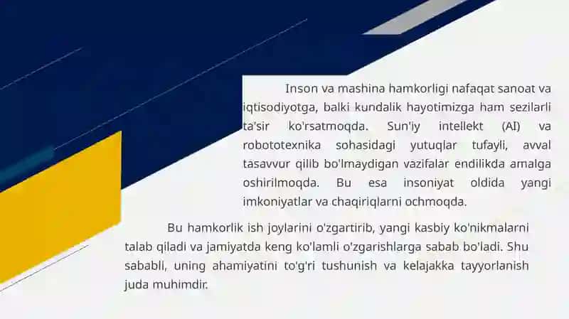 Inson va mashina hamkorligi, kelejak sari yo'l. 4